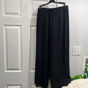 GIORGIO Grati Small Black Lightweight Cropped Wide Leg Flowy Travel Casual Pants